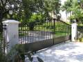 Black Aluminum Gate With Wall Lights