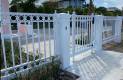 White Aluminum Gate with Circles